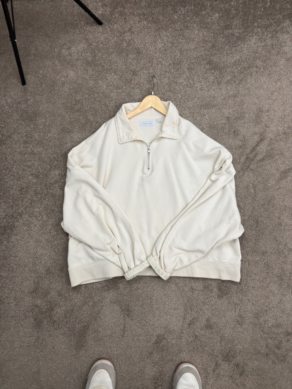 Men's Cream Half-Zip Sweater